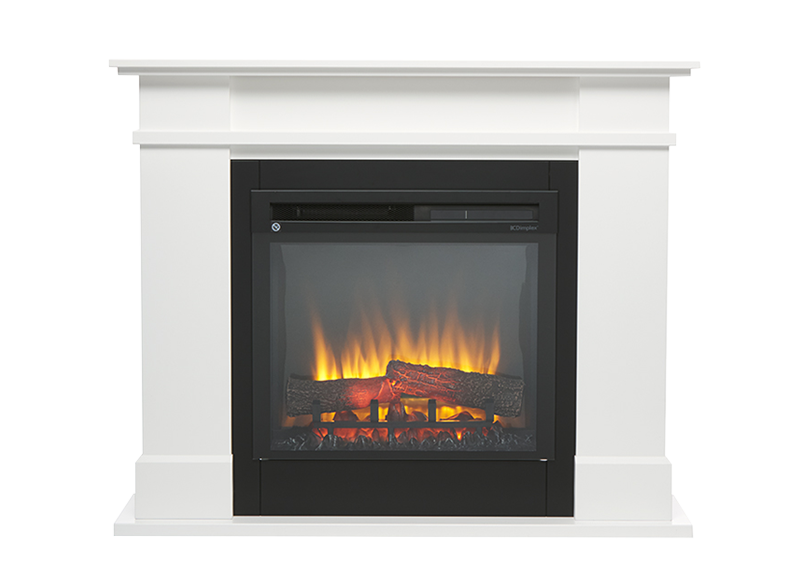 Dimplex 1.5kW Rail White Mantle with LED Firebox