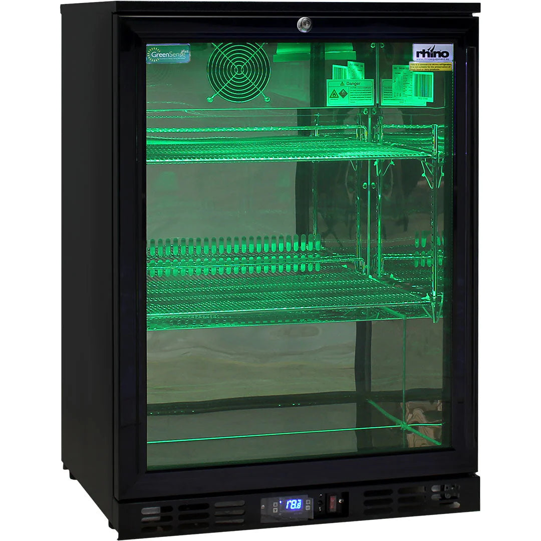 Rhino Night Club Commercial Multi Light Colored Black 1 Door Bar Fridge - SG1R-NC / SG1L-NC