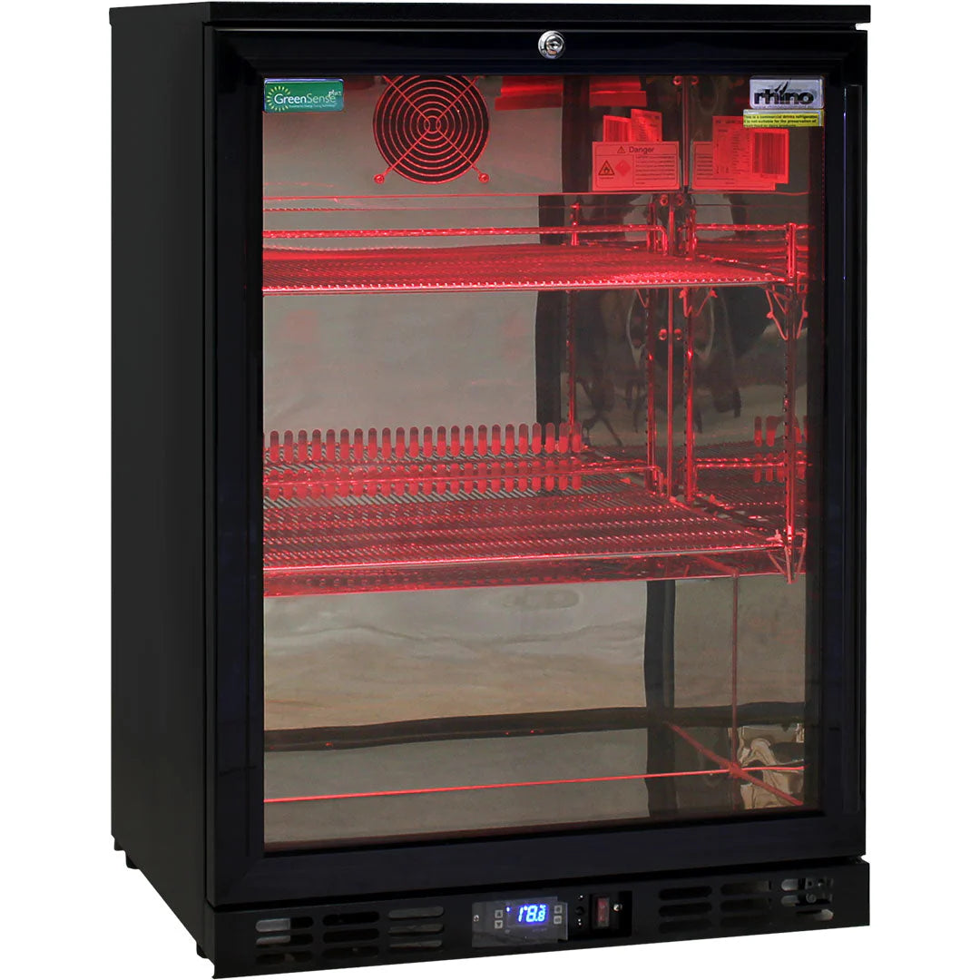 Rhino Night Club Commercial Multi Light Colored Black 1 Door Bar Fridge - SG1R-NC / SG1L-NC