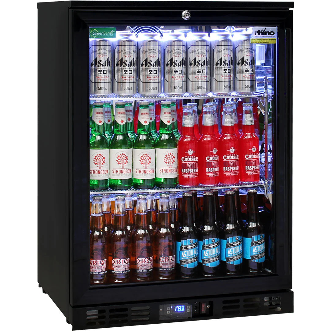 Rhino Night Club Commercial Multi Light Colored Black 1 Door Bar Fridge - SG1R-NC / SG1L-NC