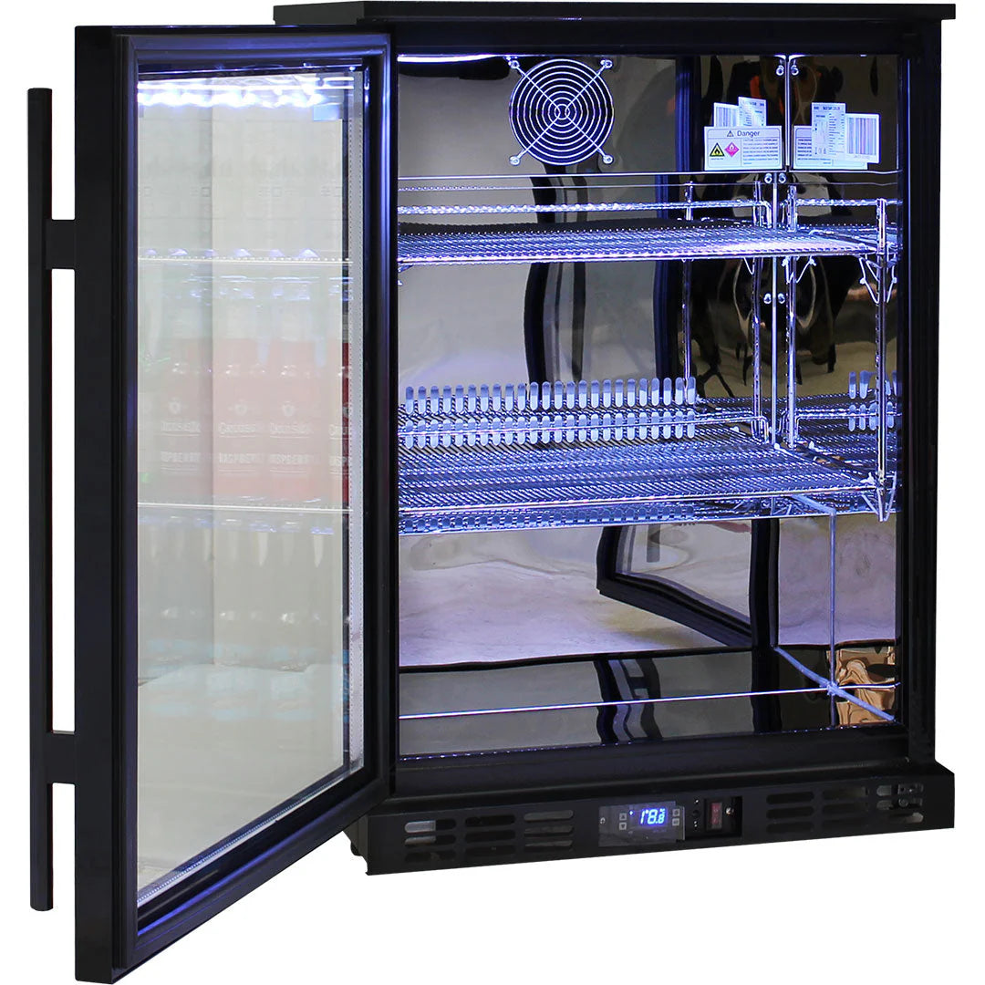 Rhino Night Club Commercial Multi Light Colored Black 1 Door Bar Fridge - SG1R-NC / SG1L-NC