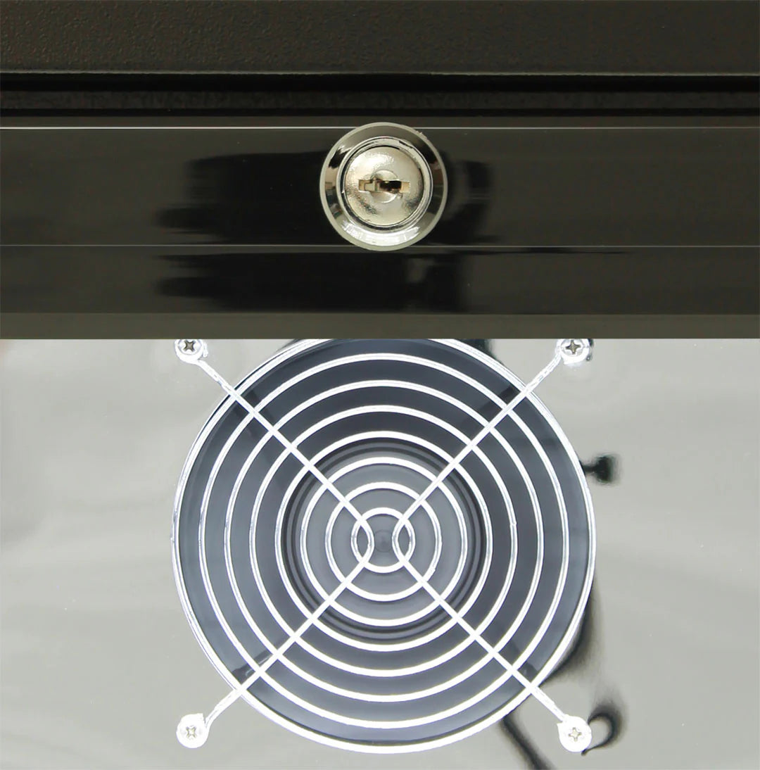 Rhino Black 1 Heated Glass Door Bar Fridge With Brand Parts And Low Energy Consumption - SG1L-B-HD / SG1R-B-HD
