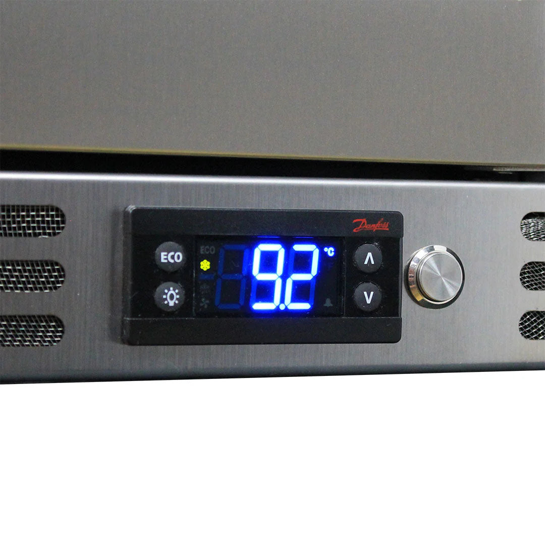 Schmick Quiet Running Front Venting Under Bench Black Glass Door Bar Fridge Heated Glass - SK126R-B-HD / SK126L-B-HD