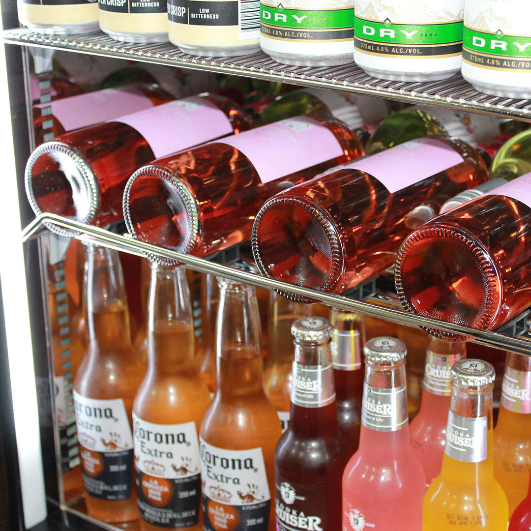 Schmick Quiet Running Front Venting Under Bench Heated Glass Door Bar Fridge Model - SK116L-B-HD / SK116R-B-HD