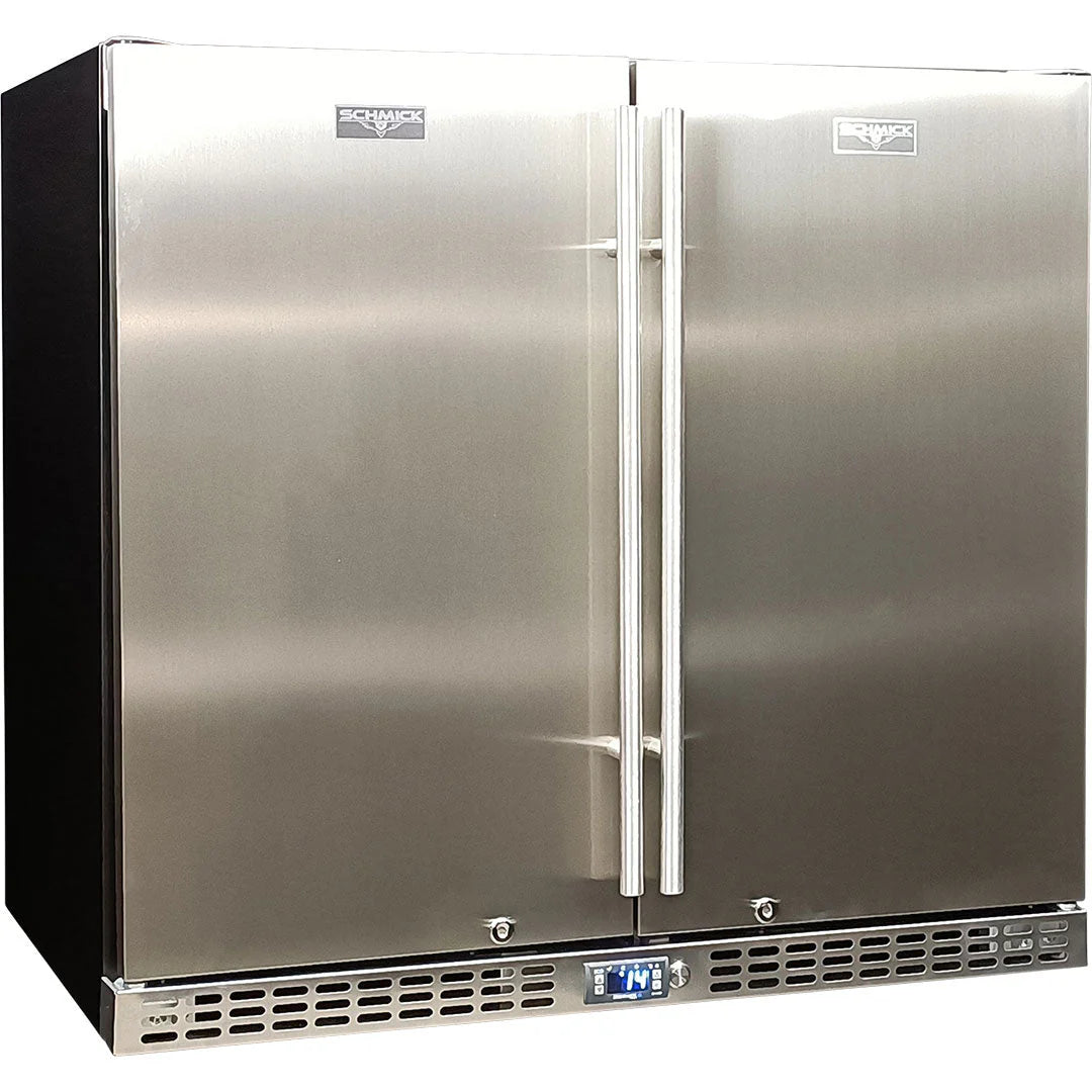 Schmick Twin Door Quiet Running Solid Stainless Door Energy Efficient Bar Fridge - SK246-SD