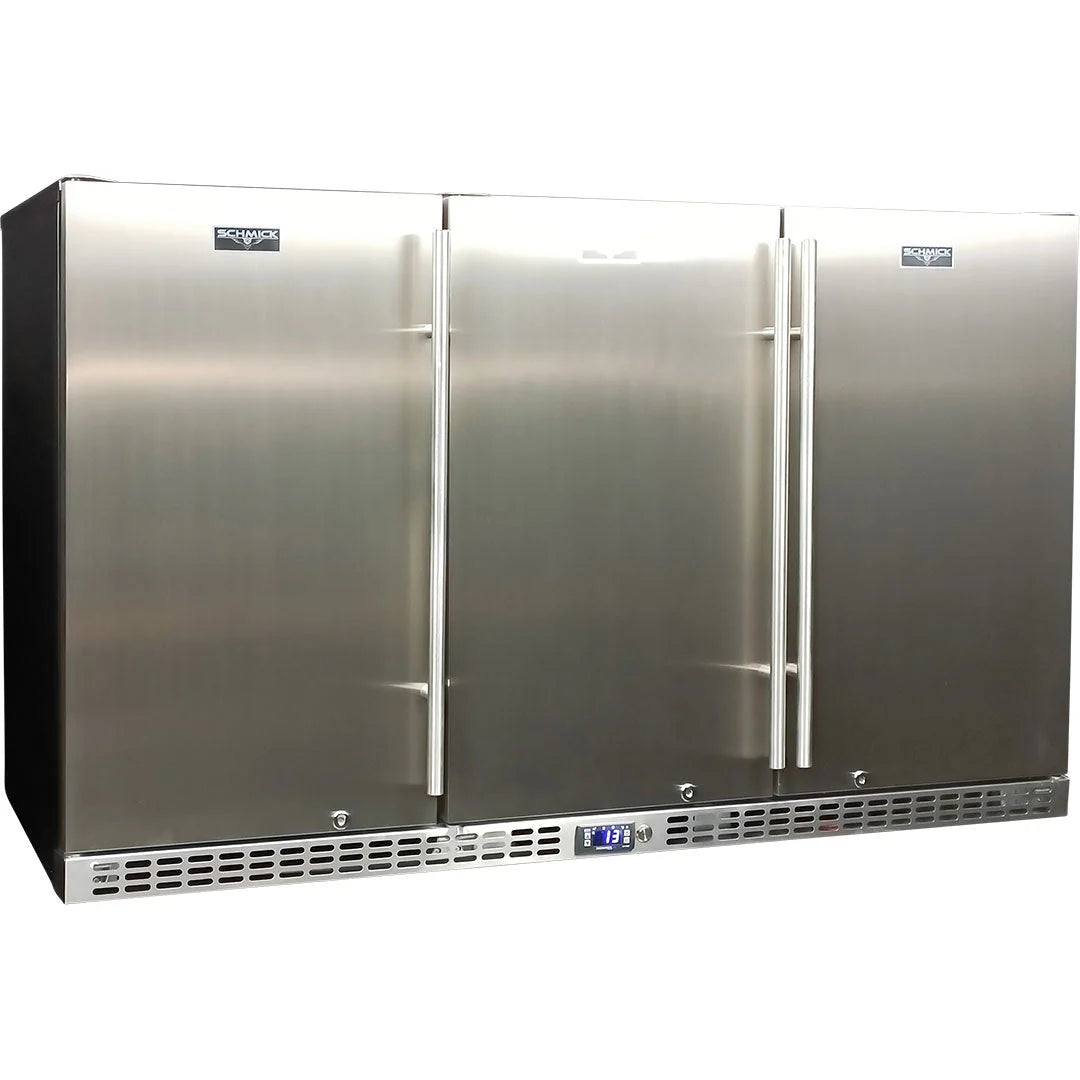 Schmick Quiet Solid 3 Door Stainless Steel Bar Fridge - SK386-SD