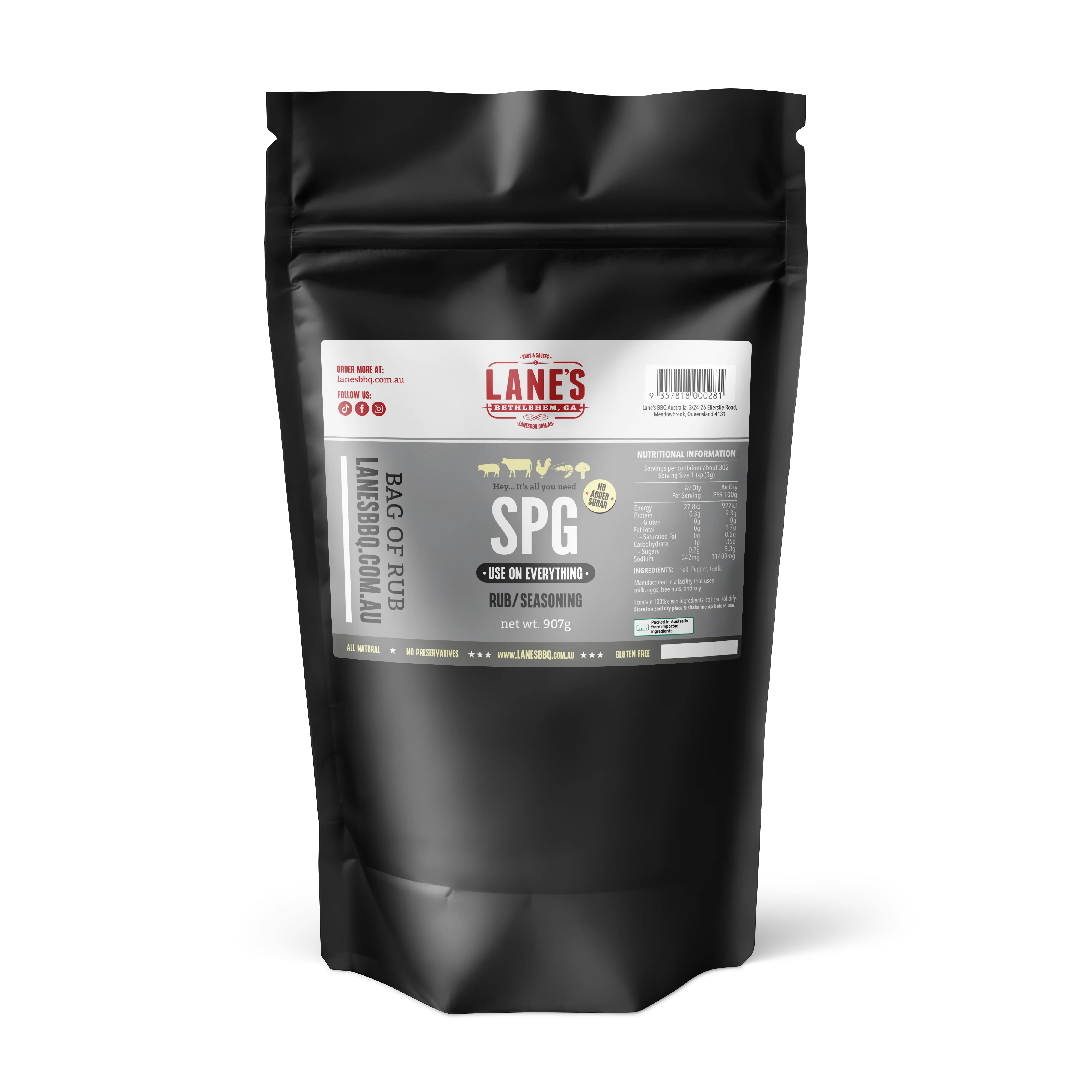 Lanes BBQ SPG (Salt, Pepper, Garlic) Rub