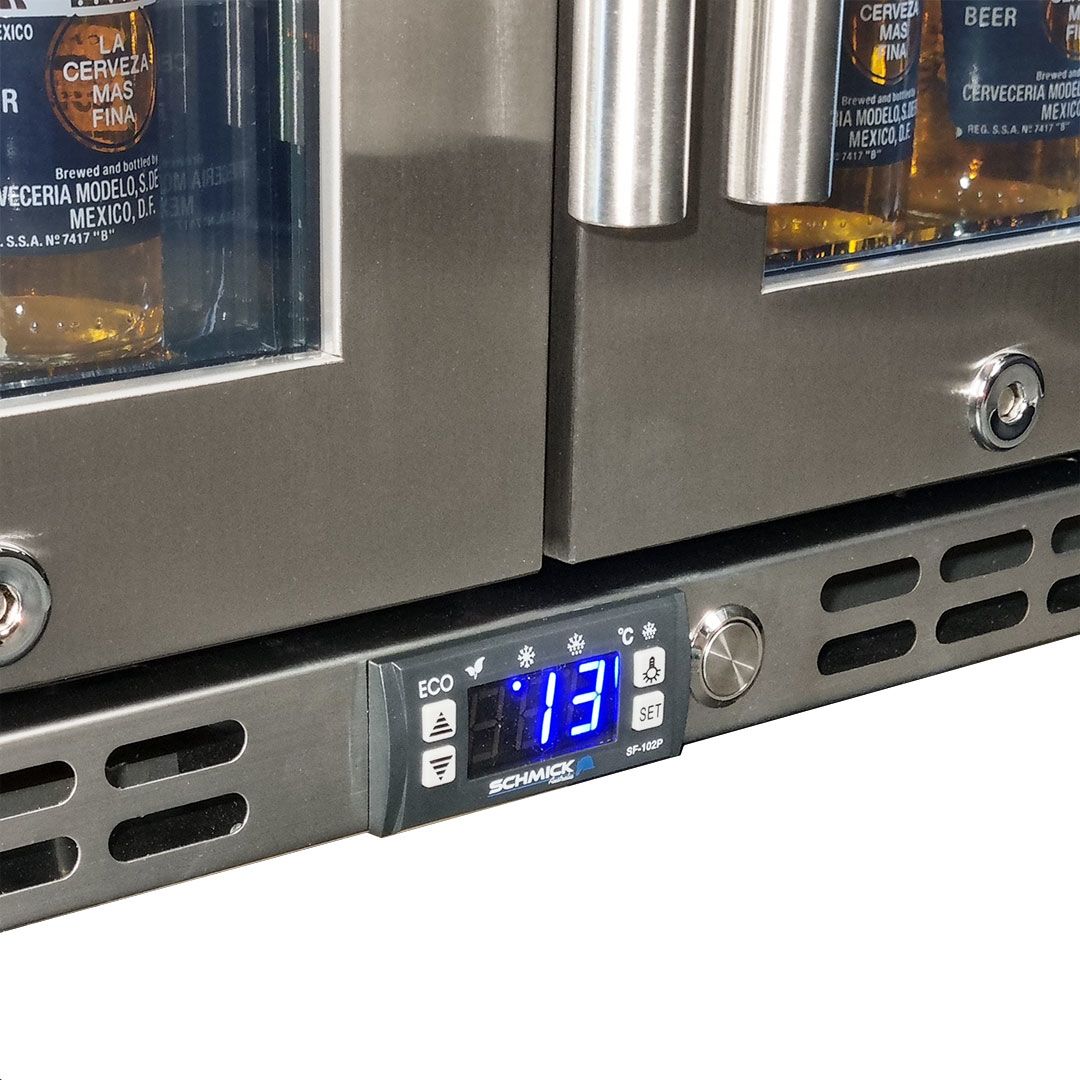Schmick Quiet Running Heated Glass 2 Door Bar Fridge - SK245-HD