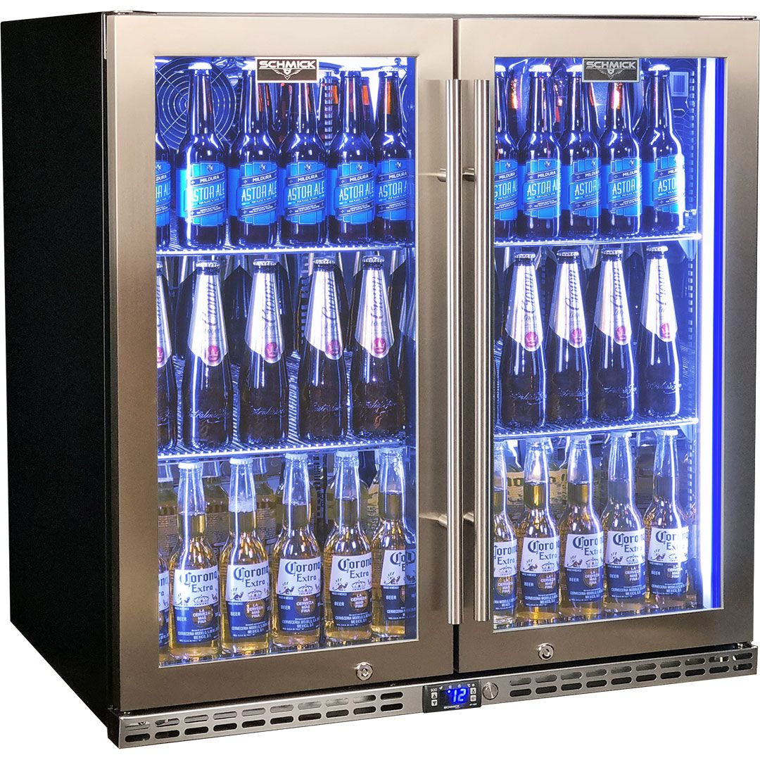 Schmick Quiet Running Heated Glass 2 Door Bar Fridge - SK245-HD