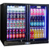 Schmick Twin Door Quiet Running Low Height Black Triple Glazed Glass Door Bar Fridge -SK206-B