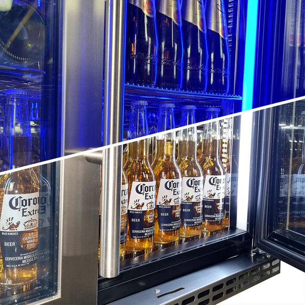 Schmick Quiet Glass 3 Door Stainless Steel Bar Fridge - SK386-SS