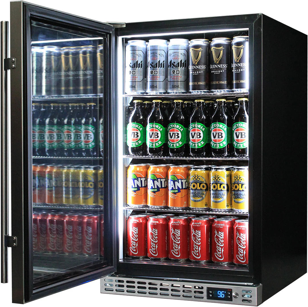 Schmick Quiet Front Venting Under Bench Stainless Steel Solid Single Door Bar Fridge - SK126-SD