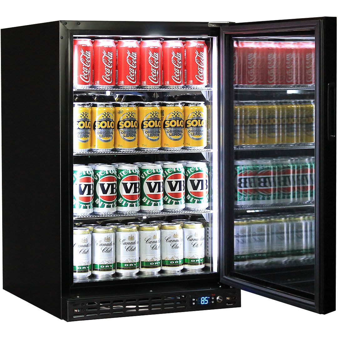 Schmick Quiet Running Front Venting Under Bench Heated Glass Door Bar Fridge Model - SK116L-B-HD / SK116R-B-HD