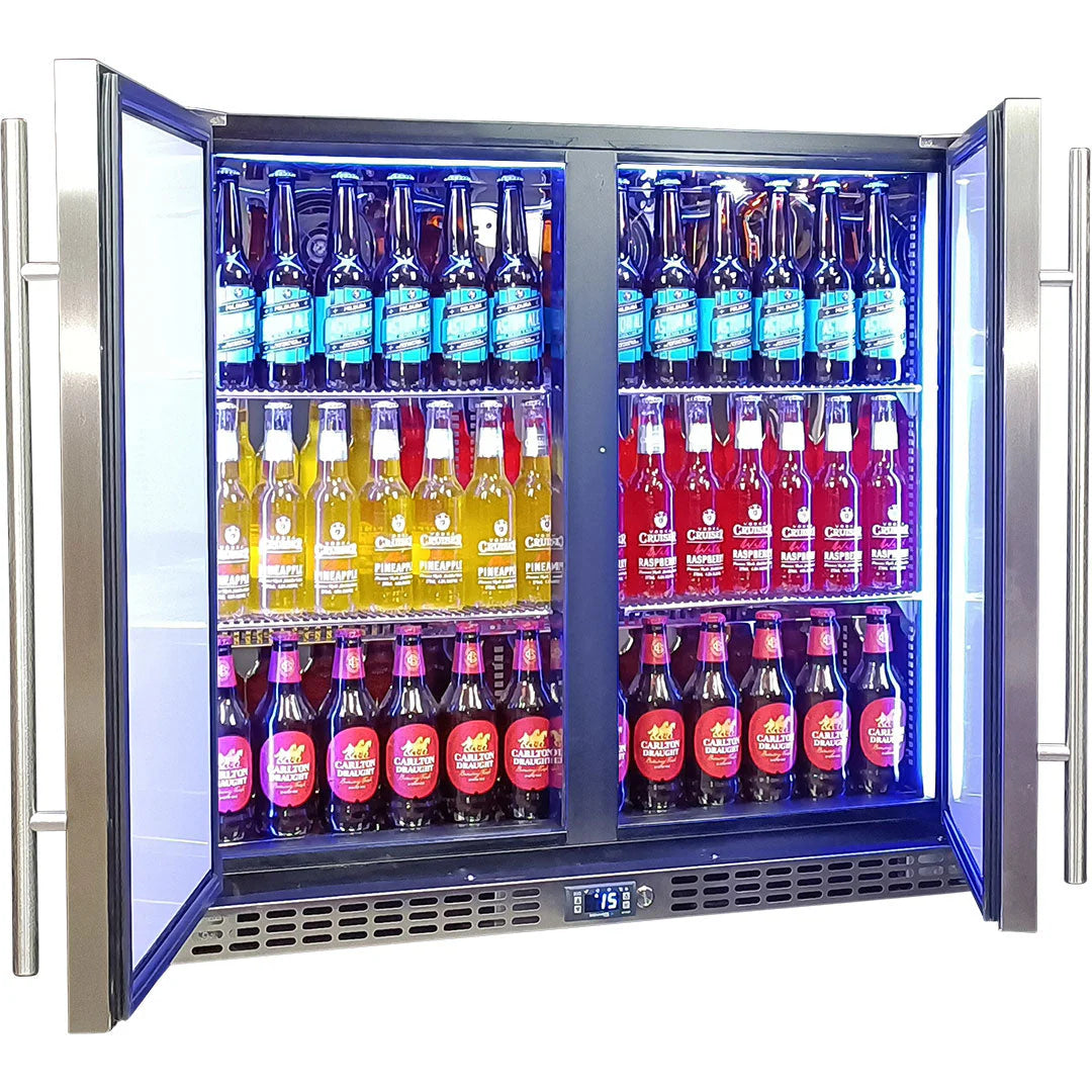 Schmick Twin Door Quiet Running Solid Stainless Door Energy Efficient Bar Fridge - SK246-SD