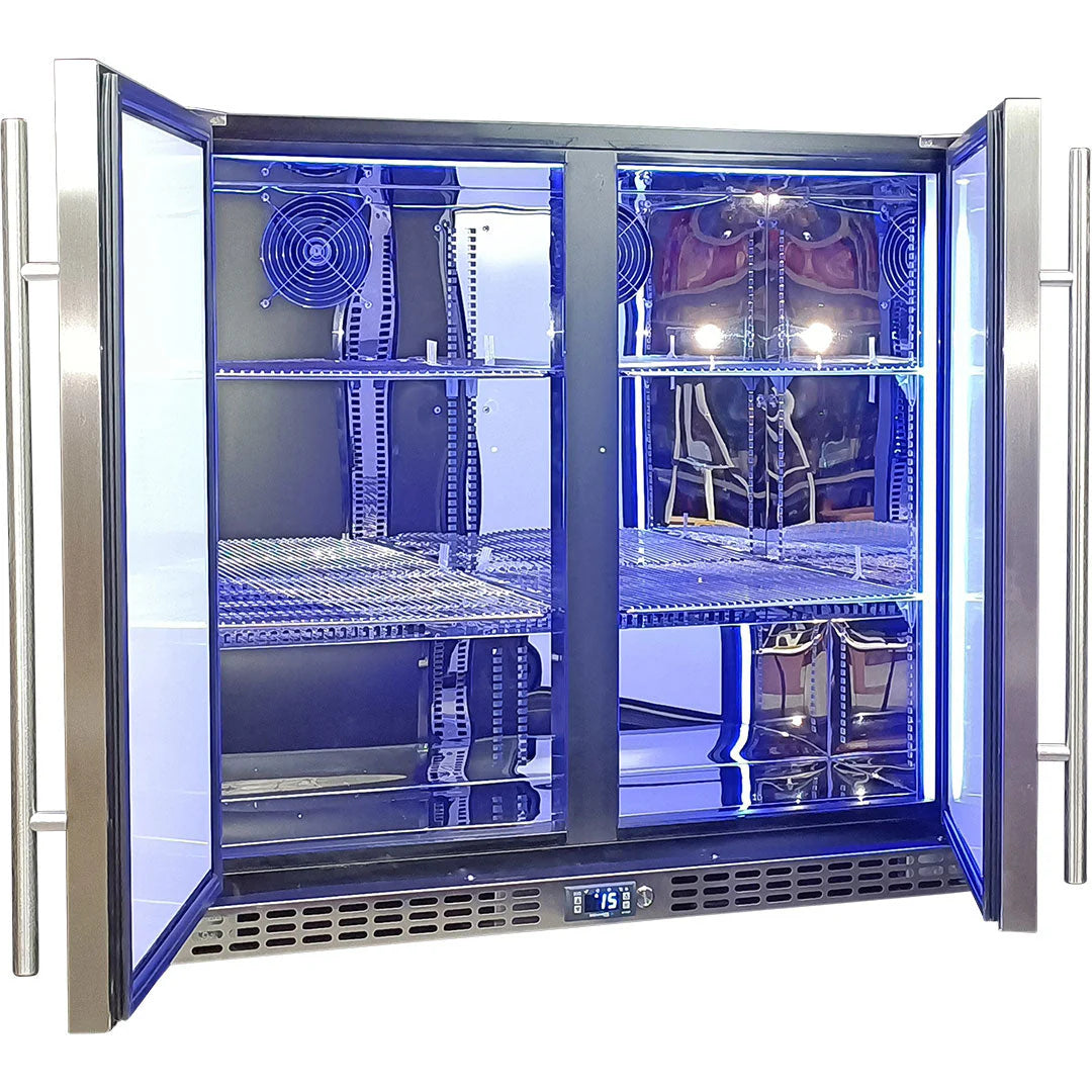 Schmick Twin Door Quiet Running Solid Stainless Door Energy Efficient Bar Fridge - SK246-SD