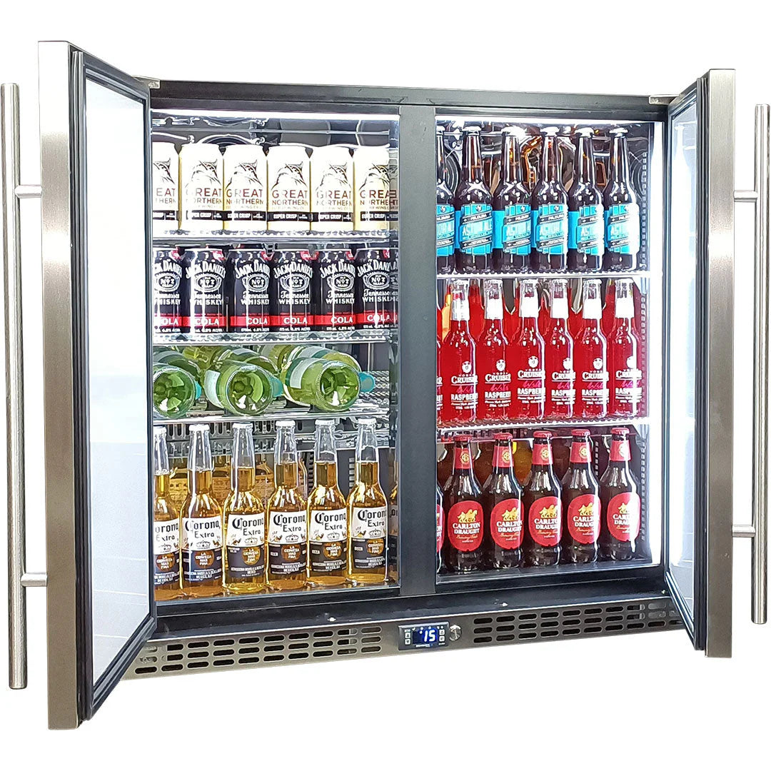 Schmick Twin Door Quiet Running Solid Stainless Door Energy Efficient Bar Fridge - SK246-SD