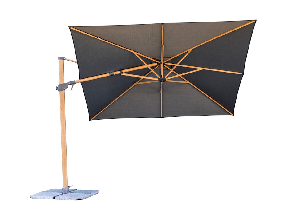 Shelta Capella 300cm Square Charcoal Ridge Cantilever Umbrella