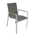 Shelta Diamond Textilene Sling Aluminium Dining Chair with Teak Armrest