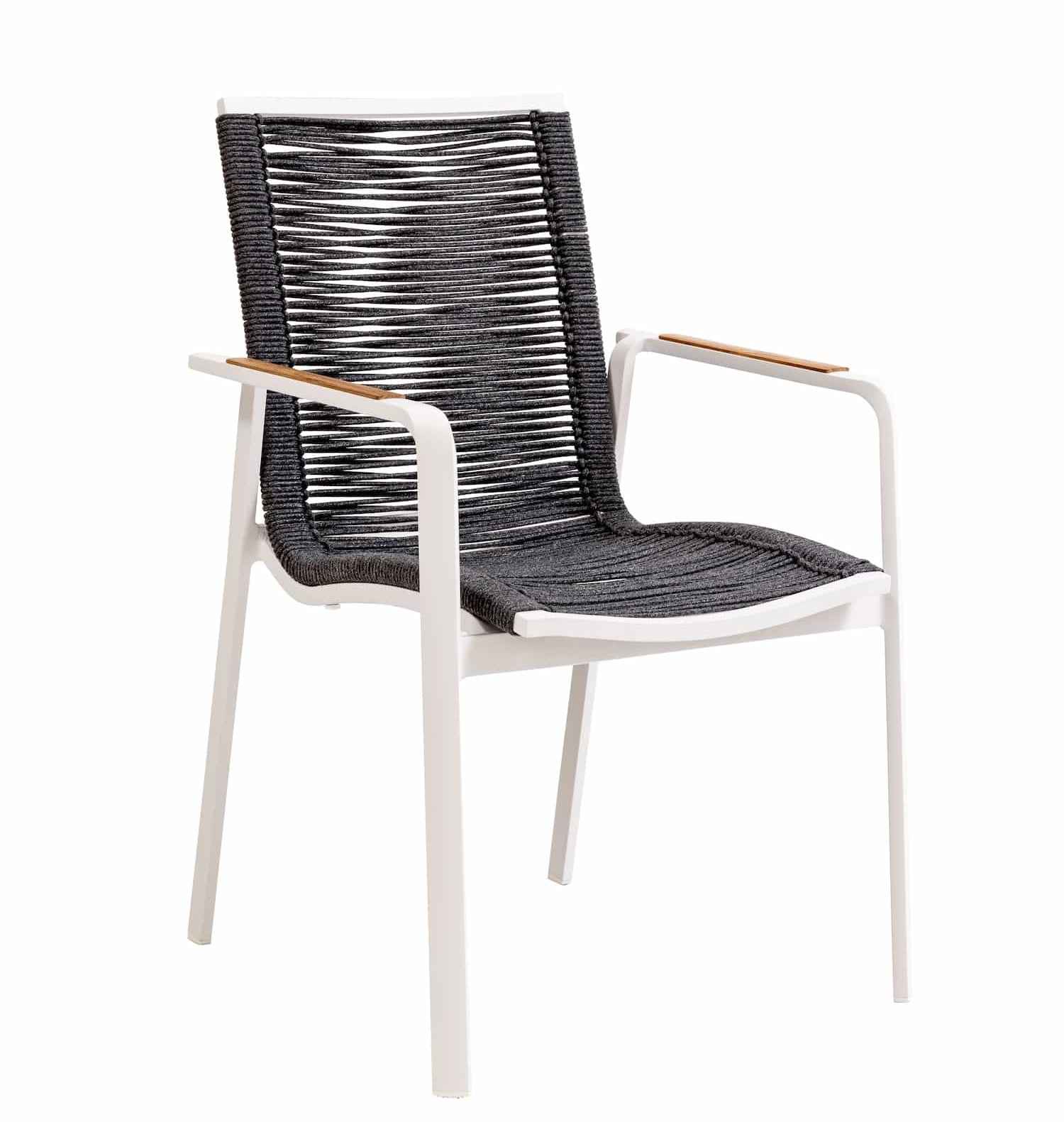 Shelta Diamond Woven Rope Back Aluminium Dining Chair