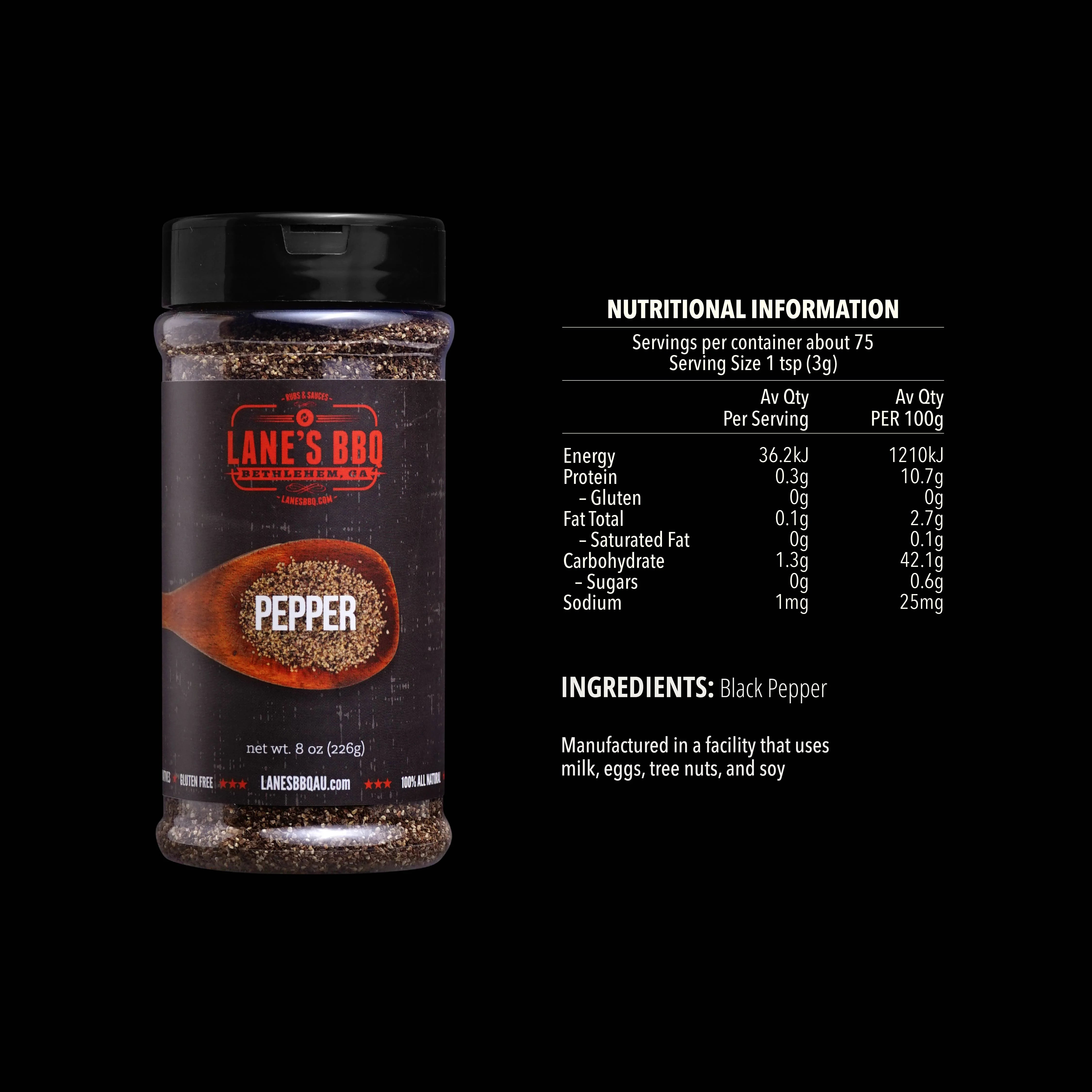 Lanes BBQ Black Pepper (16 Mesh)