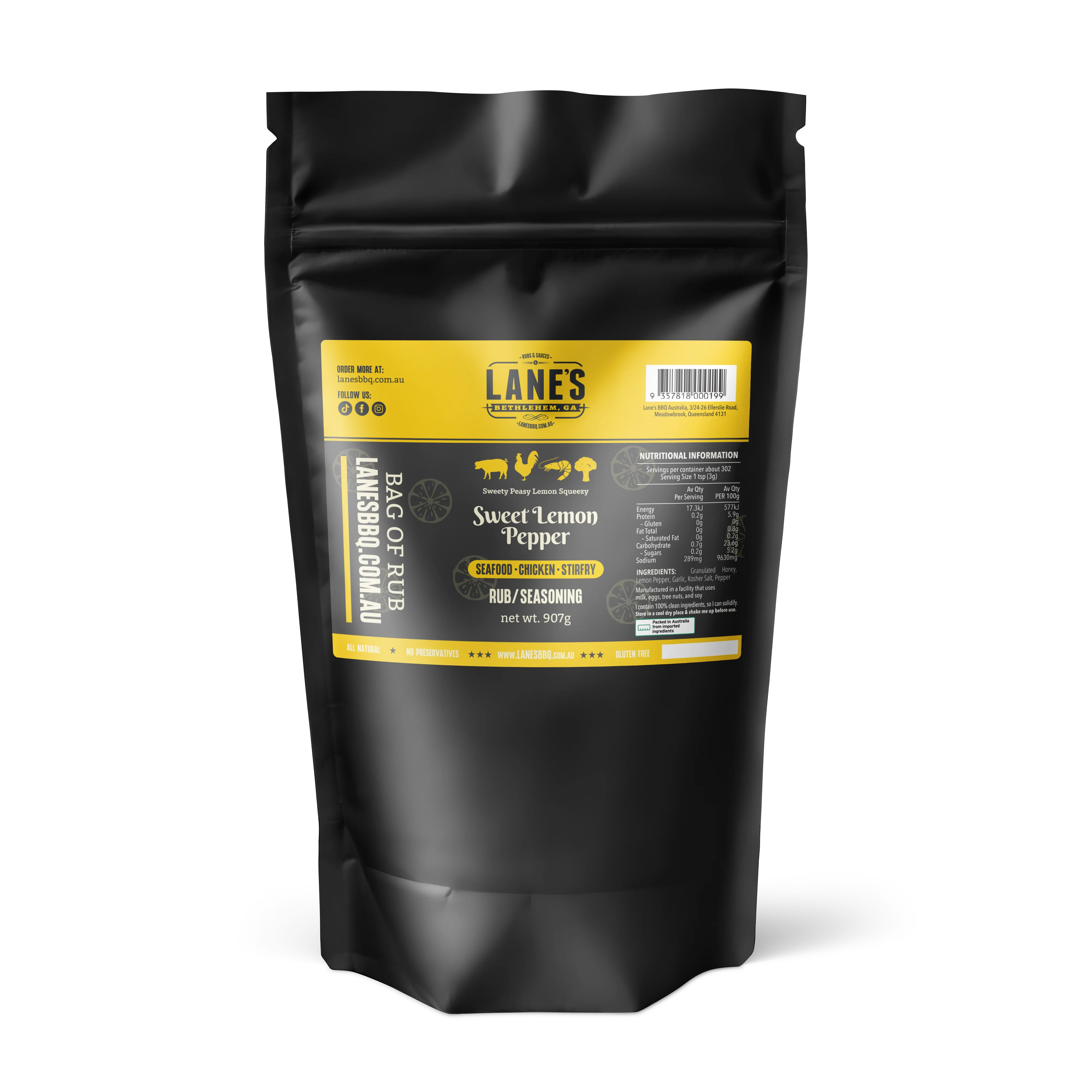 Lanes BBQ Sweet Lemon Pepper Rub