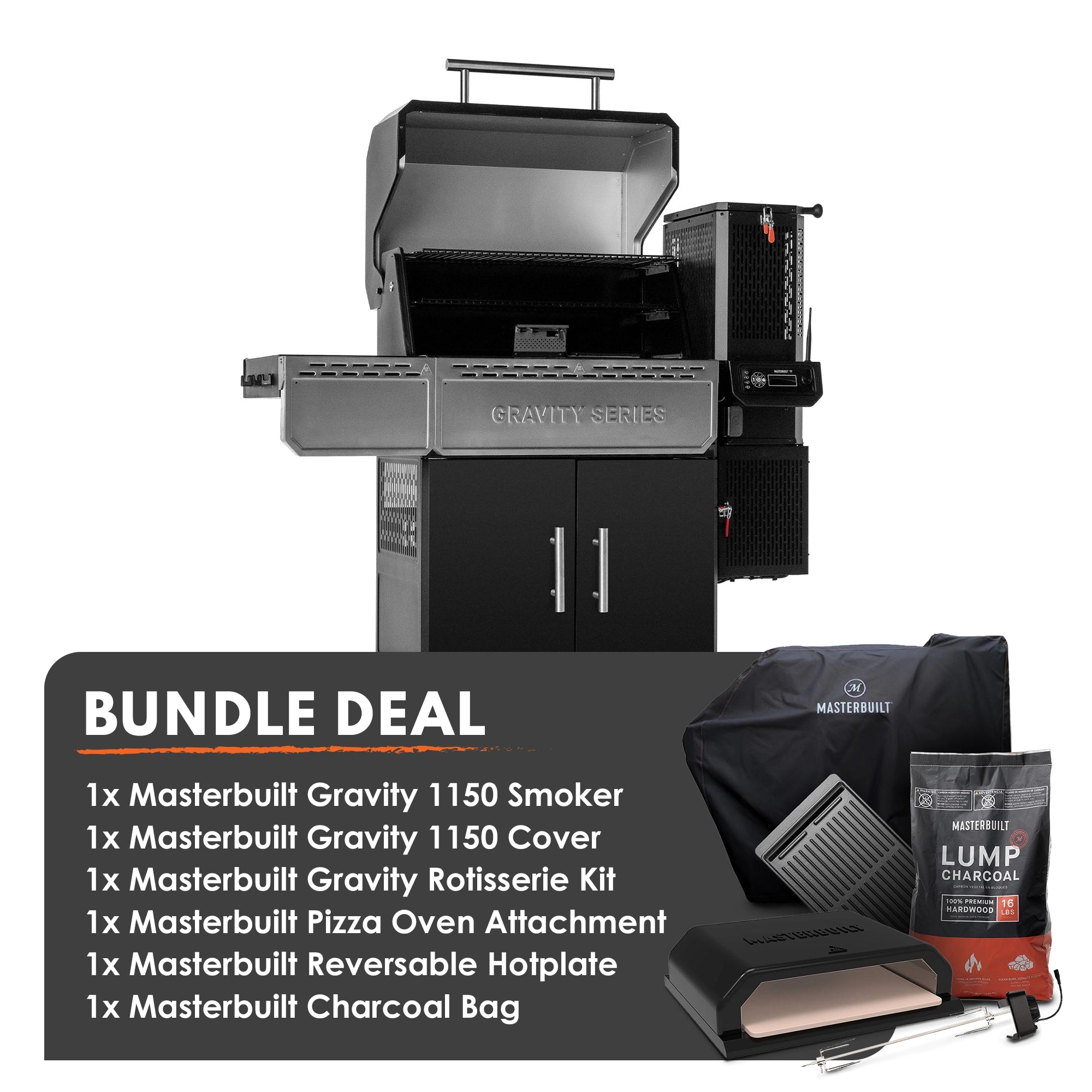 Masterbuilt Gravity Series 1150 Digital Charcoal BBQ + Smoker - Bundle