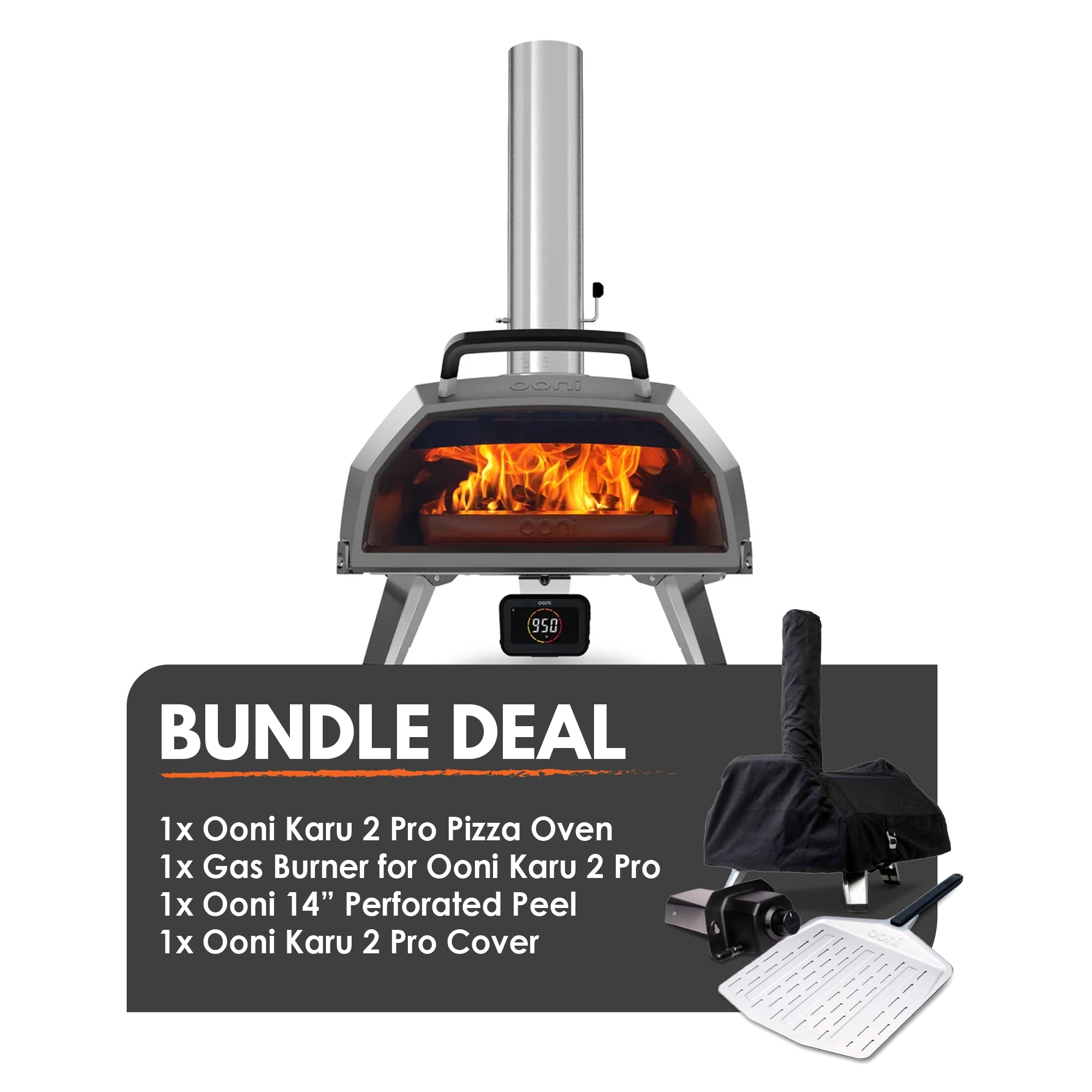 Ooni Karu 2 Pro Multi Fuel Pizza Oven Starter Bundle
