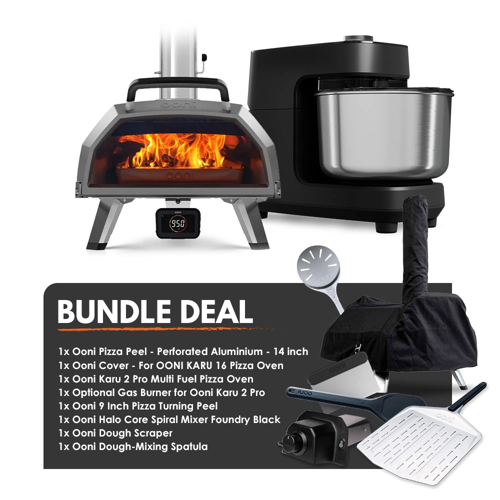 Ooni Karu 2 Pro Pizza Oven and Ooni Halo Core Mixer Foundry Black Bundle
