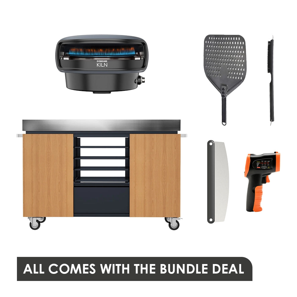 Everdure Kiln 2 LPG Pizza Oven and Preparation Table Party Bundle