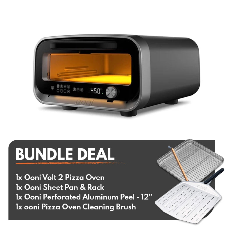 Ooni Volt 2 Pizza Oven Essential Bundle - Charcoal Grey