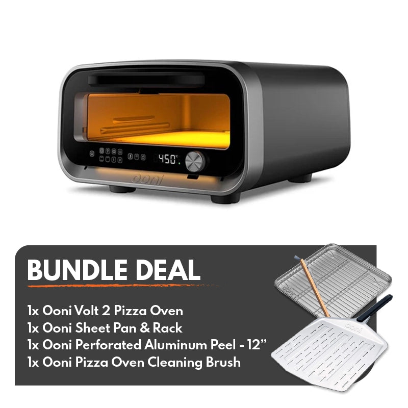 Ooni Volt 2 Pizza Oven Essential Bundle - Charcoal Grey