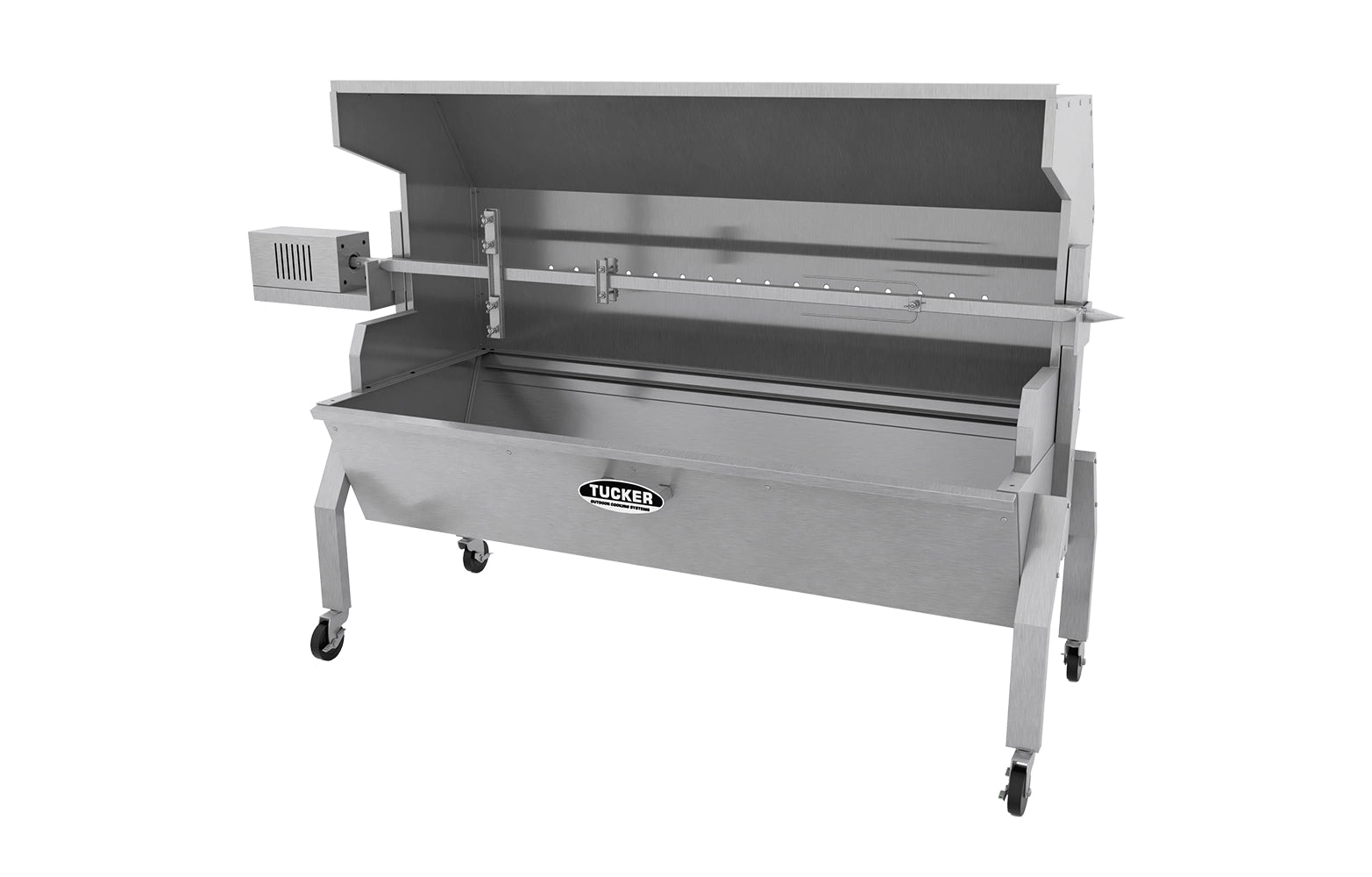 Tucker Flat Top Charcoal Spit with hood