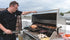 Tucker Charcoal Deluxe Pro BBQ on Cabinet with Hinged Lid