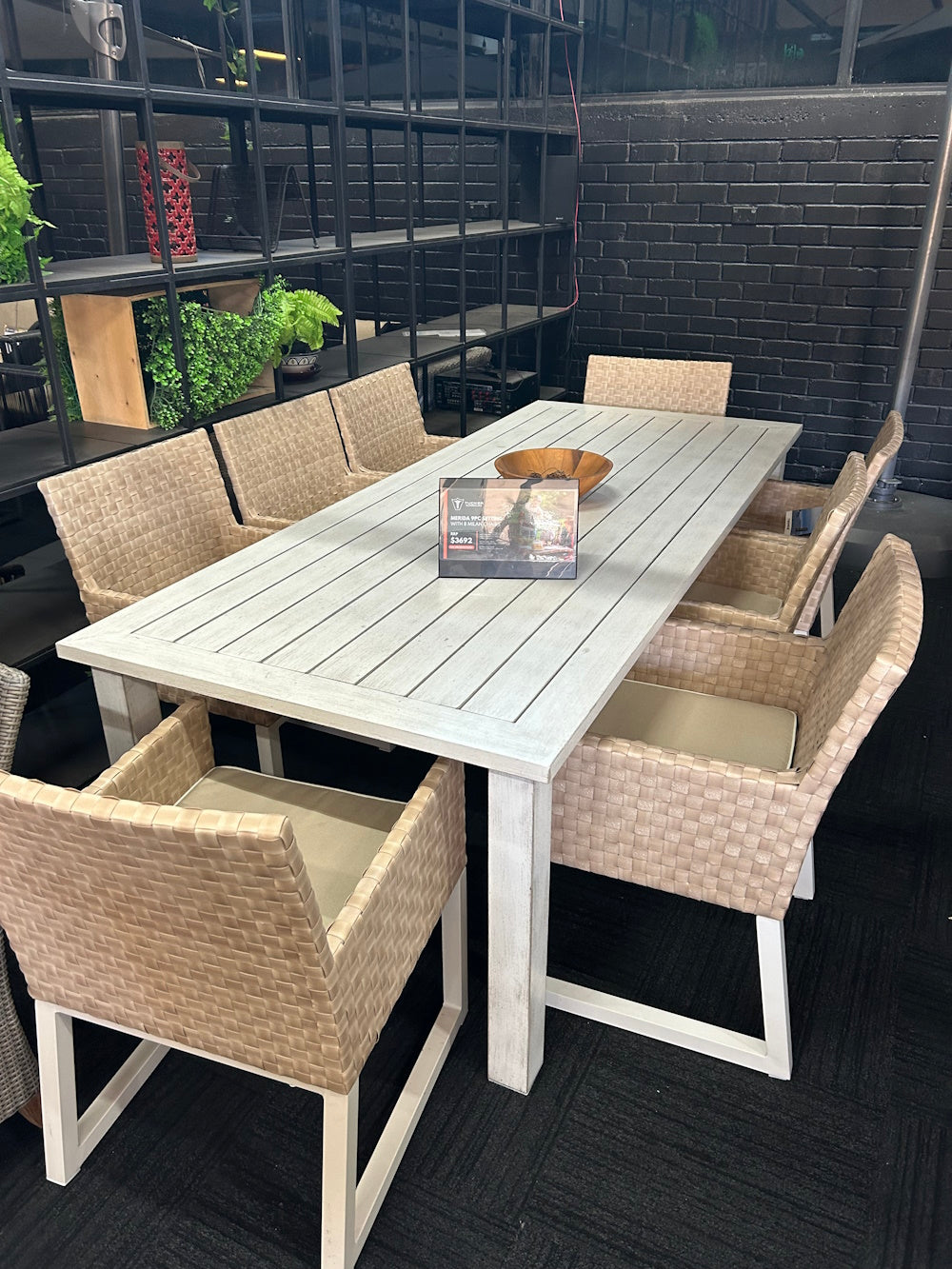 Clearance Sale - Merida 9 Piece Setting with 8 Milan Chairs