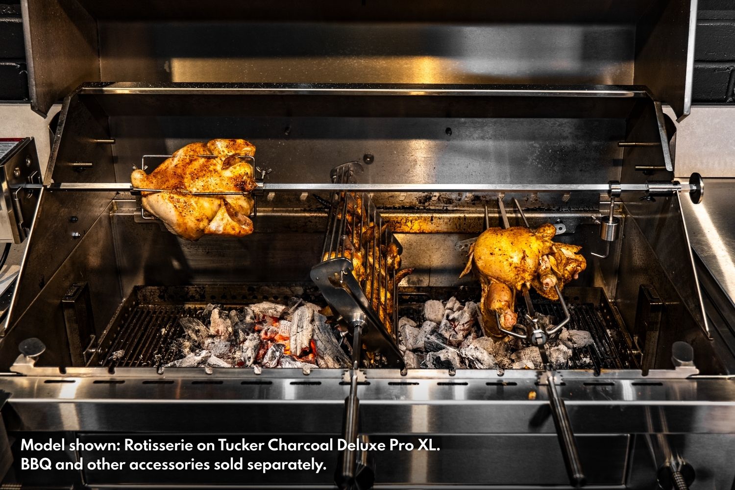 Tucker 4 Burner Rotisserie (Fits 4B GT / GTR 5 / R Class V8 / Charcoal Deluxe / Charcoal Deluxe Pro) - Tucker Barbecues