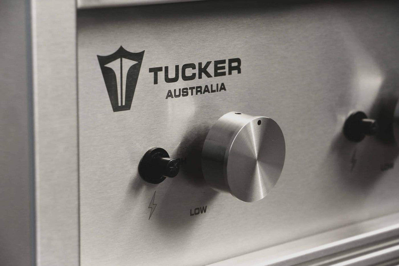 Tucker R Class V8 4 Burner Built In BBQ with Hood + Napoleon Double Door Alfresco Outdoor Fridge Package