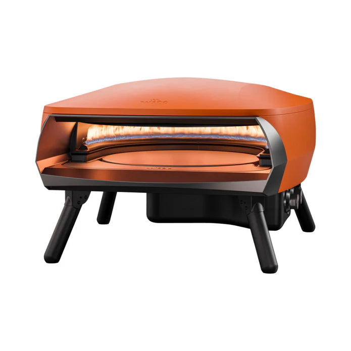 WITT Etna Rotante 16 Inch Gas Double Burner Pizza Oven with Rotating Stone - Orange