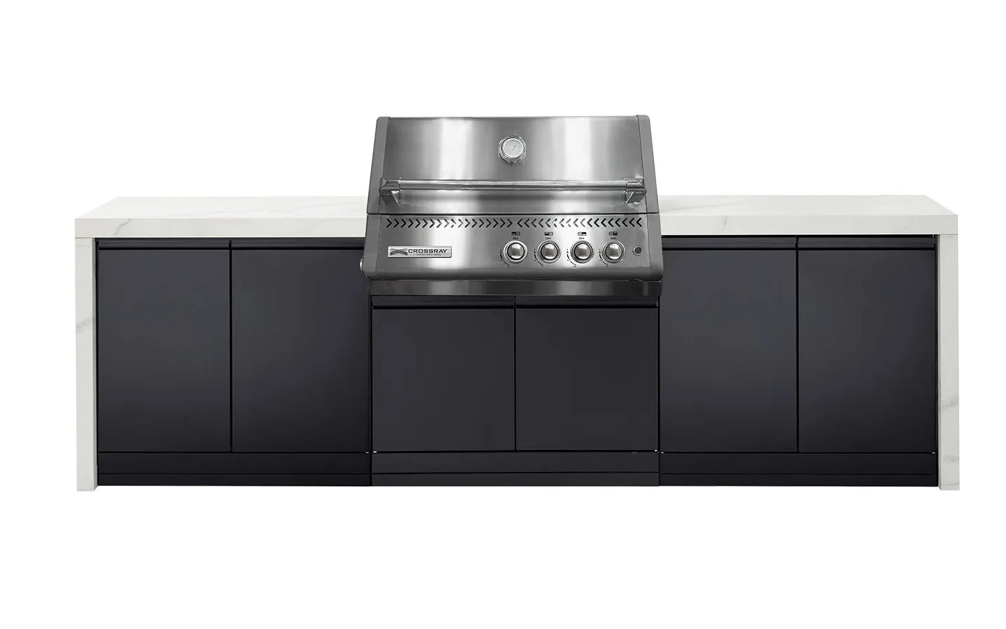 Crossray Xplor Outdoor Kitchen 4 Burner BBQ & Double Side Cabinets