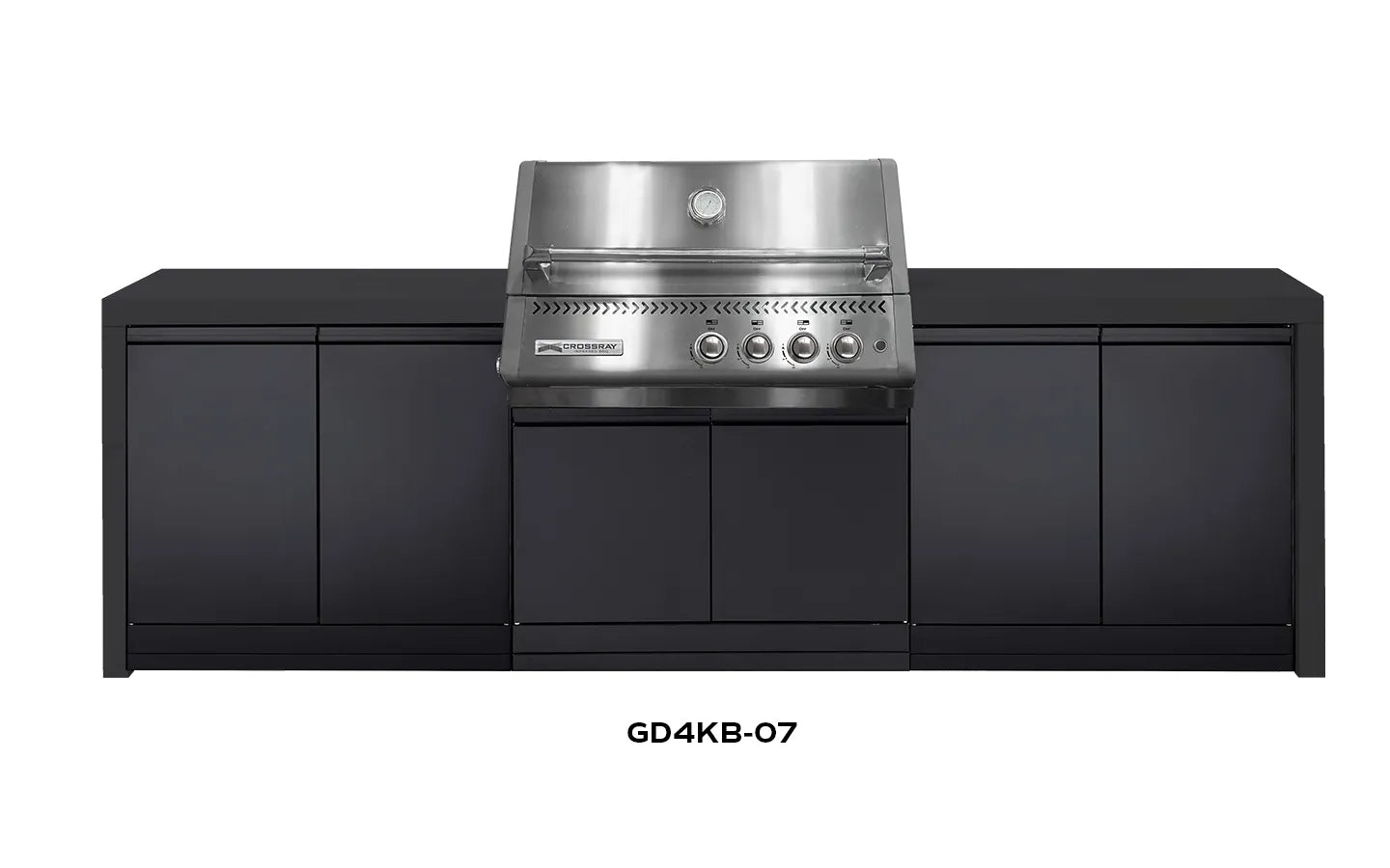 Crossray Premium Xplor Black Outdoor Kitchen with 4 Burner BBQ - Tucker Barbecues
