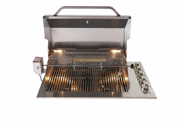 Bossworx 4 Burner Stainless Steel Drop-In BBQ & 180L Dual Zone Alfresco Fridge Bundle