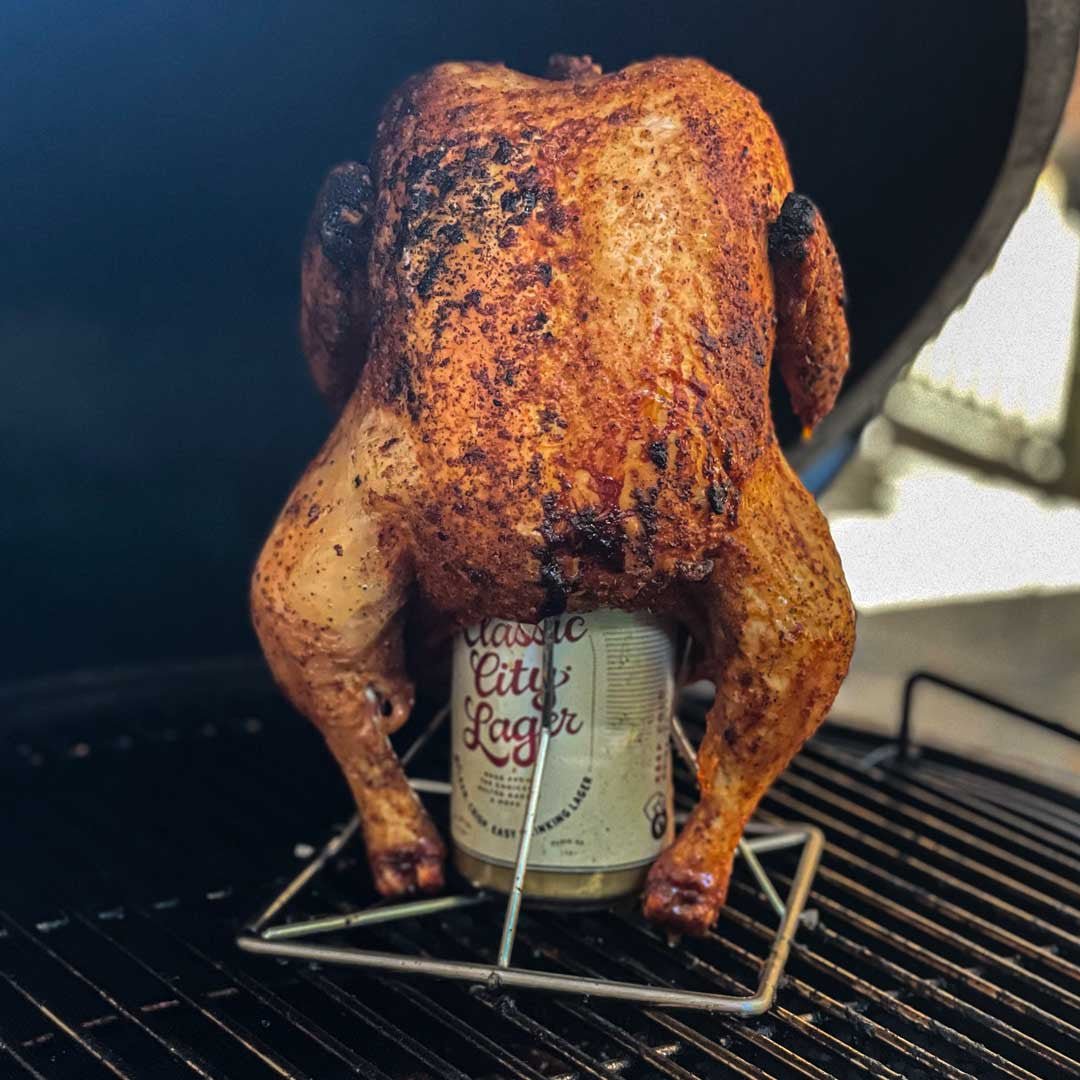 Big Green Egg Beer Can Chicken Roaster