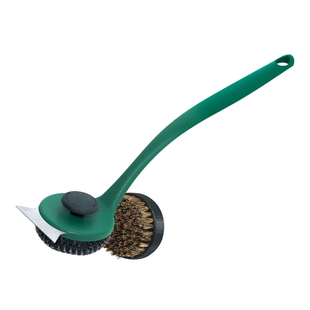 Big Green Egg SpeediClean™ Palmyra Bristle Long-Handle Grid Scrubber