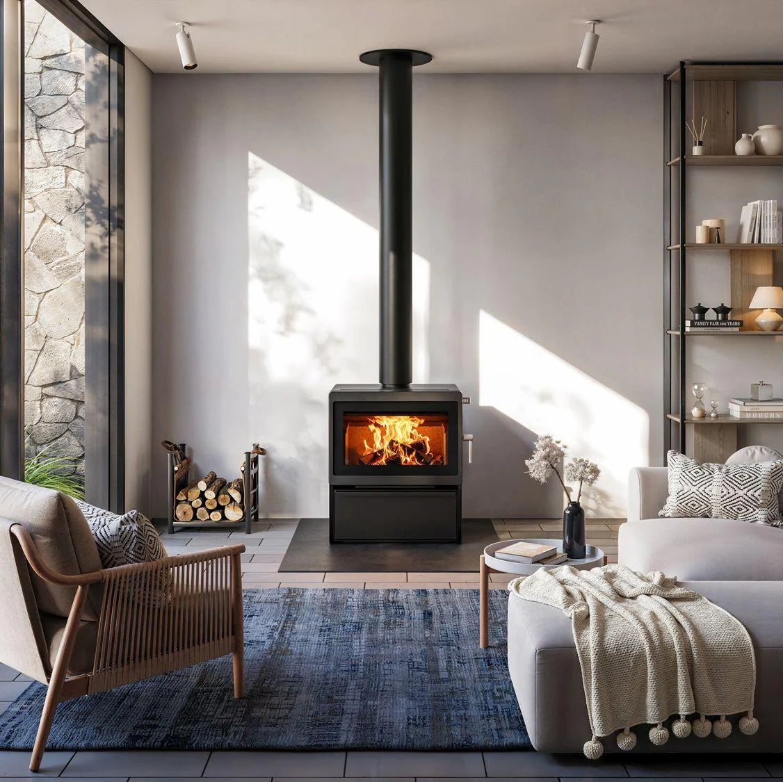 Blaze Z3 Ash Freestanding Wood Fireplace