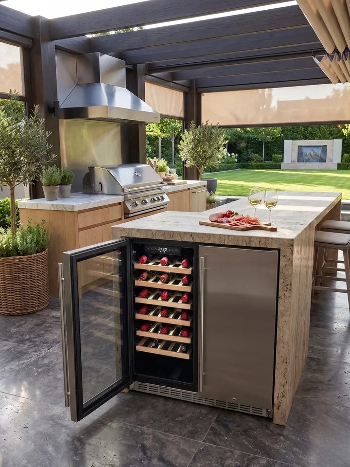 Bossworx 4 Burner Stainless Steel Drop-In BBQ & 180L Dual Zone Alfresco Fridge Bundle
