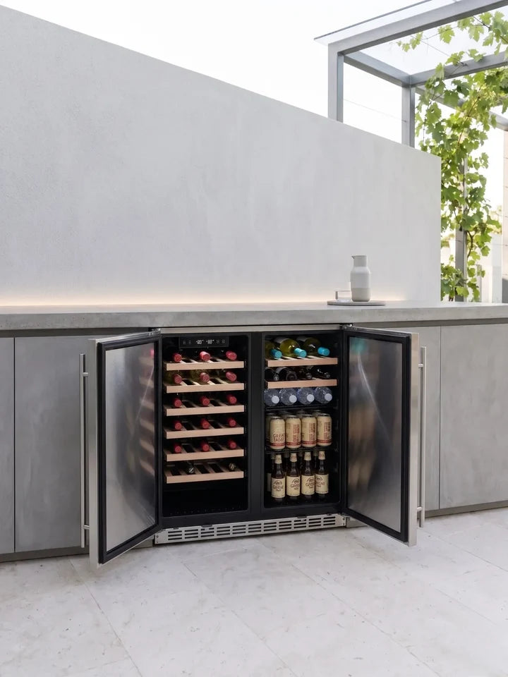 Bossworx 4 Burner Stainless Steel Drop-In BBQ & 180L Dual Zone Alfresco Fridge Bundle