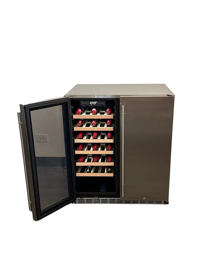 Bossworx 4 Burner Stainless Steel Drop-In BBQ & 180L Dual Zone Alfresco Fridge Bundle