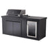 Bossworx Outdoor Kitchen with Black Stainless Steel 4 Burner BBQ & Fridge