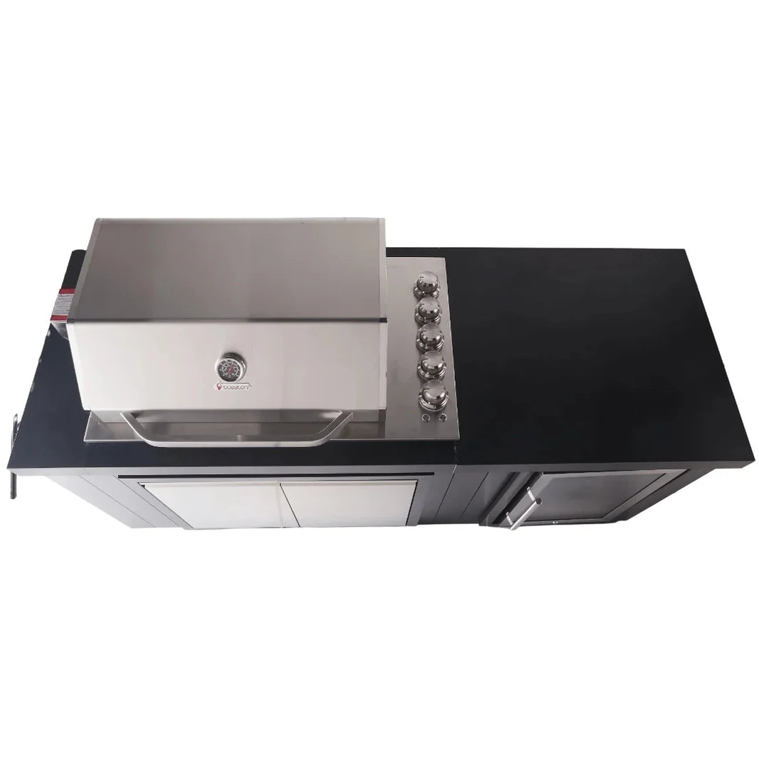 Bossworx Outdoor Kitchen with Stainless Steel 4 Burner BBQ & Fridge