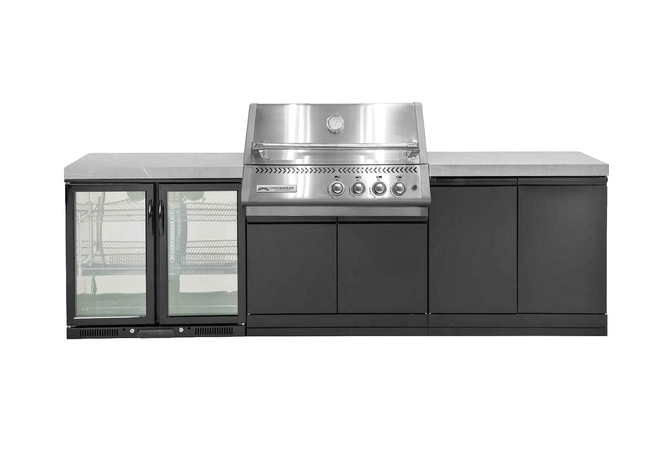 Crossray Premium Xplor Grey Outdoor Kitchen with 4 Burner BBQ - Tucker Barbecues