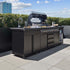 Gasmate Saturn Kitchen with 6 Burner BBQ Sink Module & Single Drinks Fridge - Charcoal